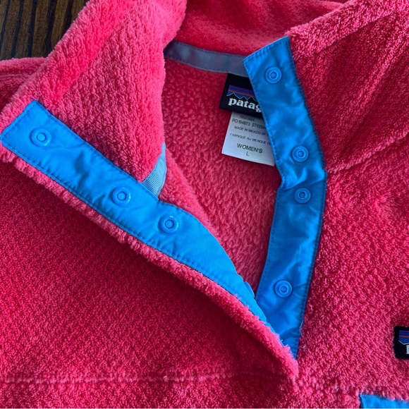 Patagonia Womens Retool Snap T Fleece Pullover Size Large Polartec Pink & Blue - Picture 9 of 16